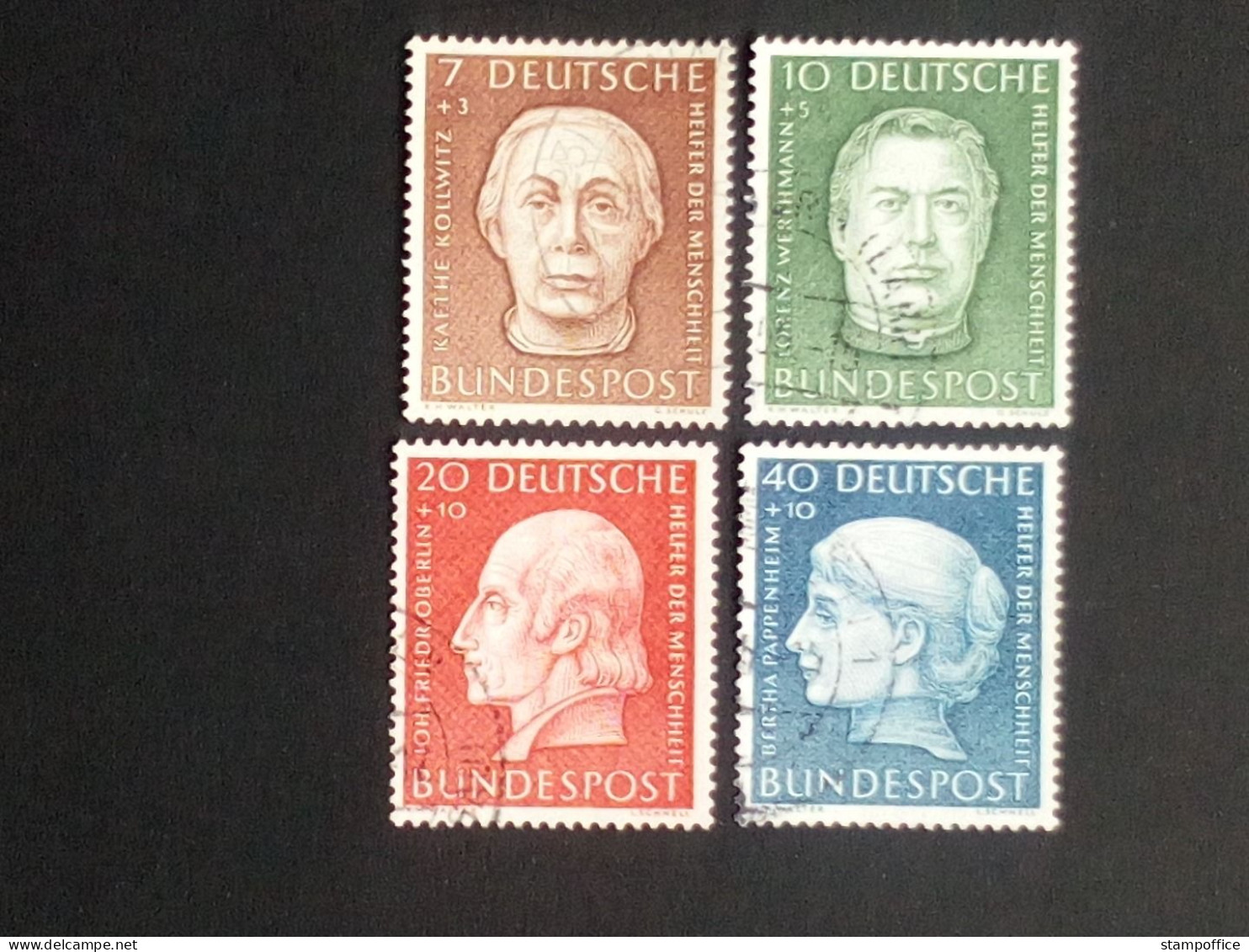 DEUTSCHLAND MI-NR. 200-203 GESTEMPELT WOHLFAHRT 1954 KATHE KOLLWITZ BERTA PAPPENHEIM - Used Stamps