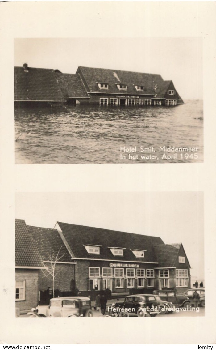 Pays Bas Middenmeer Hotel Smit April 1945 In Het Water CPA Inondation Inondations Herrezen Droogvalling - Sonstige & Ohne Zuordnung