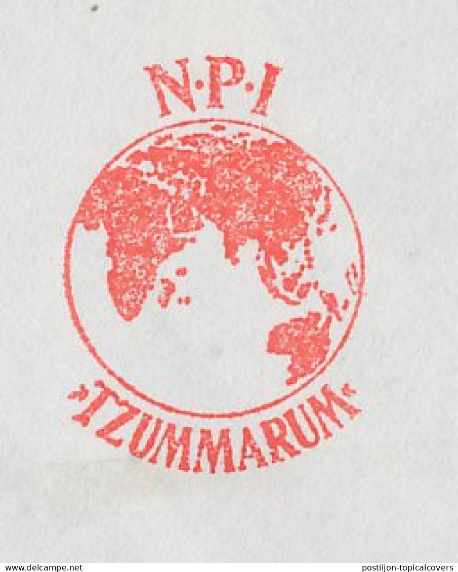 Meter Cover Netherlands 1974 Globe - Tzummarum - Geografia