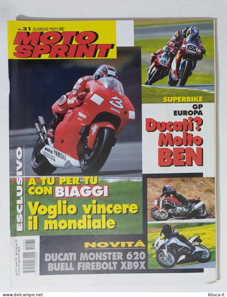 35000 Motosprint A. XXVI N. 31 2001 - Intervista Biaggi - Ducati Monster 620 - Motori