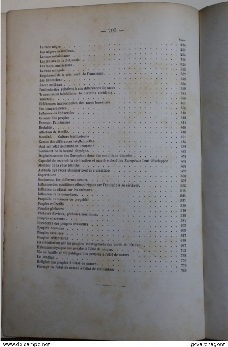 L'HOMME PROBLEMES ET MERVEILLES DE NATURE HUMAINE PAR W.F.A. ZIMMERMAN 1865 -796 PAGES BON ETAT 250X170X40MM VOIR IMAGES