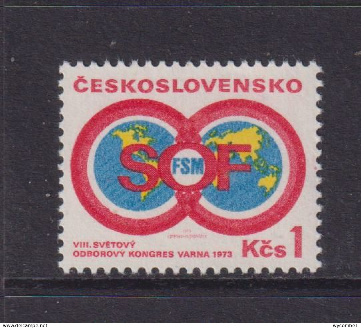 CZECHOSLOVAKIA  - 1973 Trade Union Congress 1k Never Hinged Mint - Nuovi