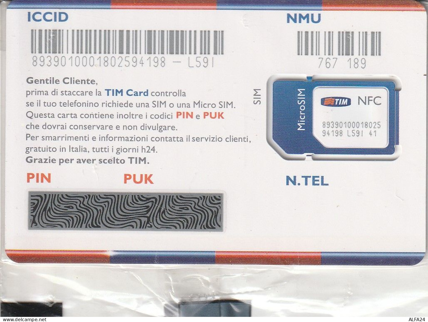 GSM SIM TIM   (CZ2146 - [2] Tarjetas Móviles, Prepagadas & Recargos