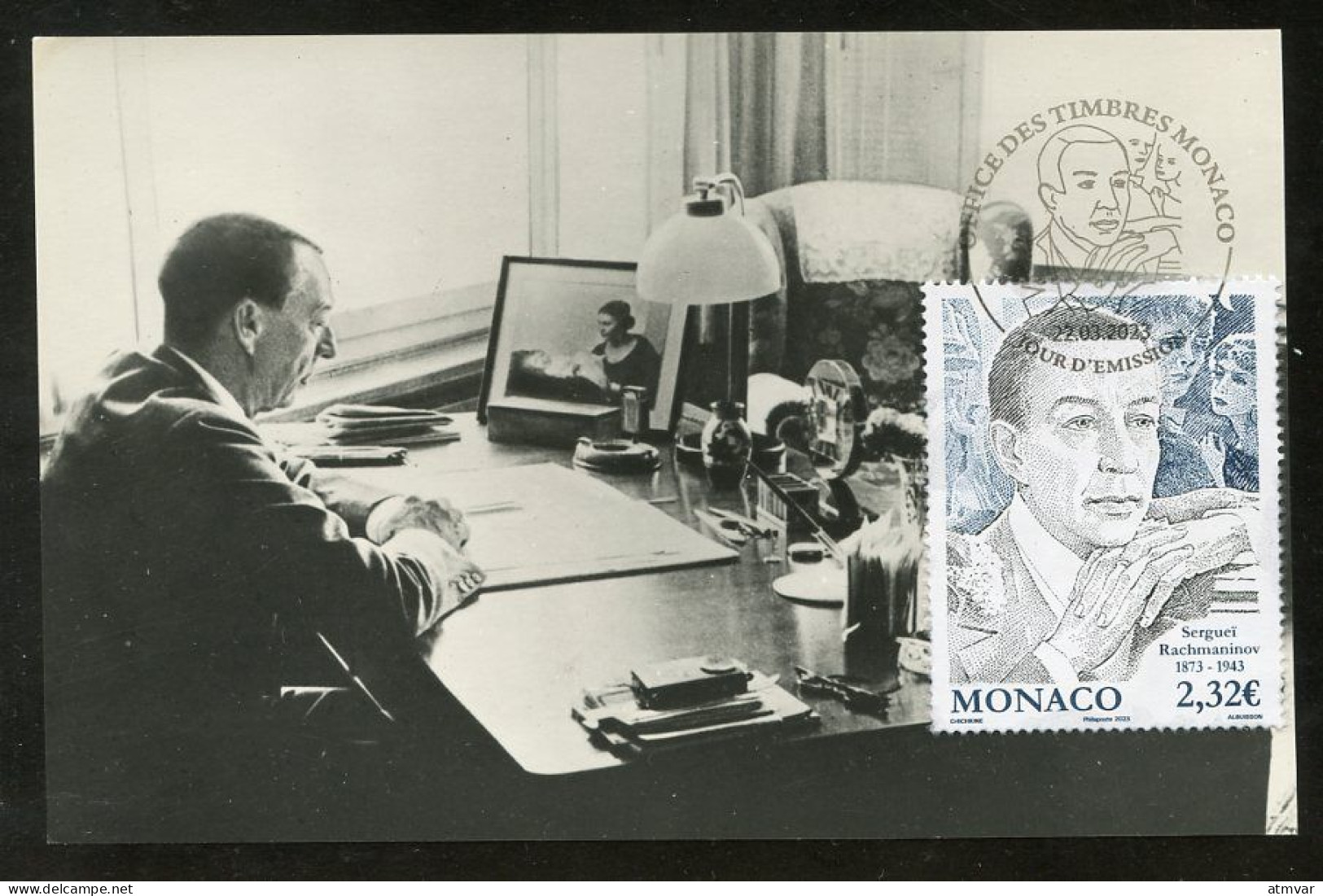 MONACO (2023) Carte Maximum Card - 150 Anniversaire Naissance Sergueï Rachmaninov (1873-1943), Pianiste, Compositeur - Cartas Máxima