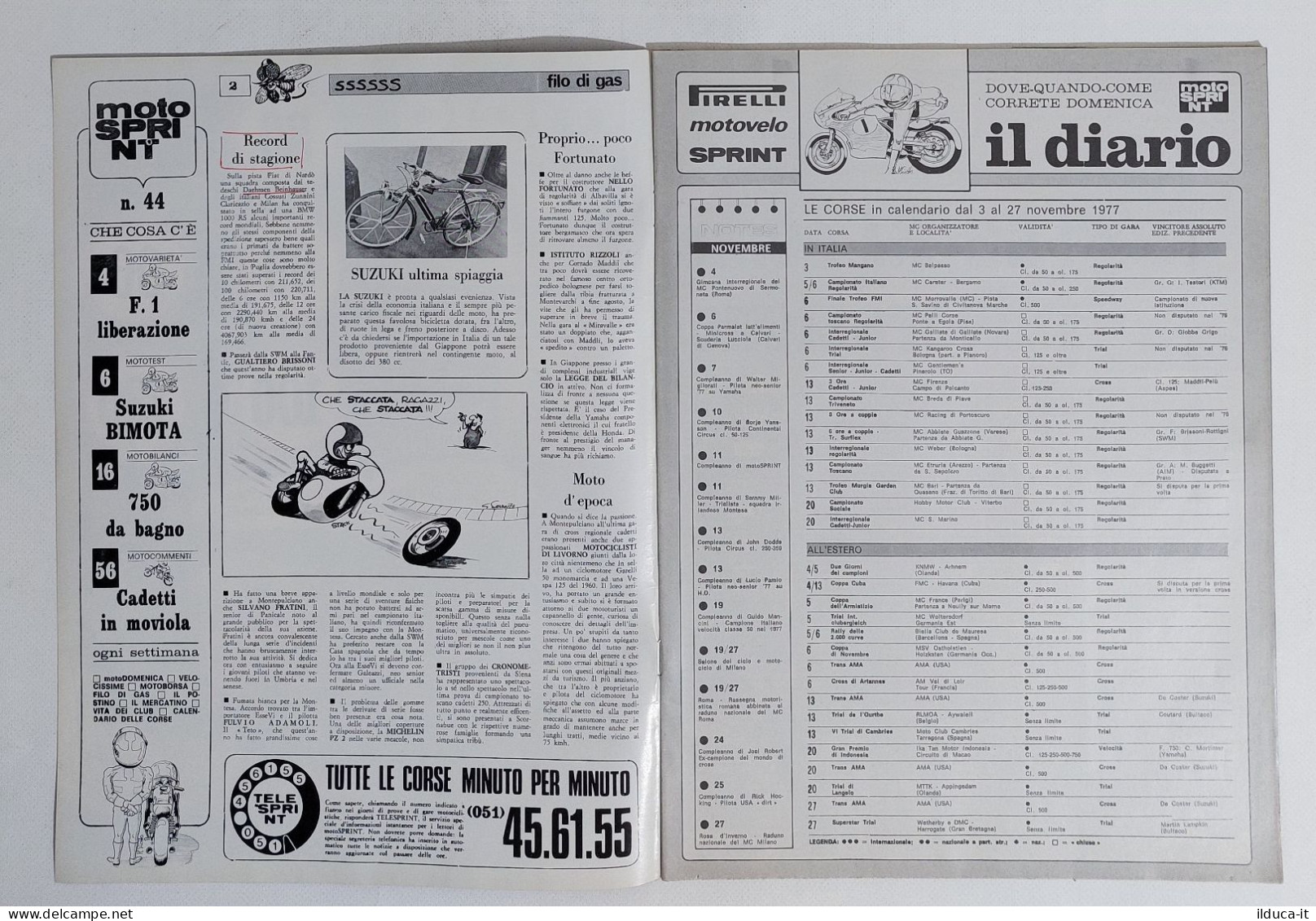 44702 Motosprint 1977 A. II N. 44 - Suzuki Bimota - NO INSERTO - Motoren