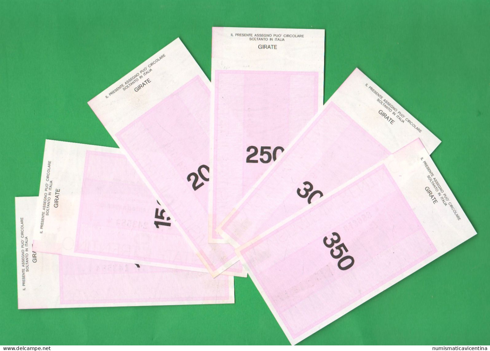 Trento Rovereto Cassa Risparmio 6 Miniassegni 1977  Da 100 150 200 250 300 350 Lire Panorami - [10] Checks And Mini-checks