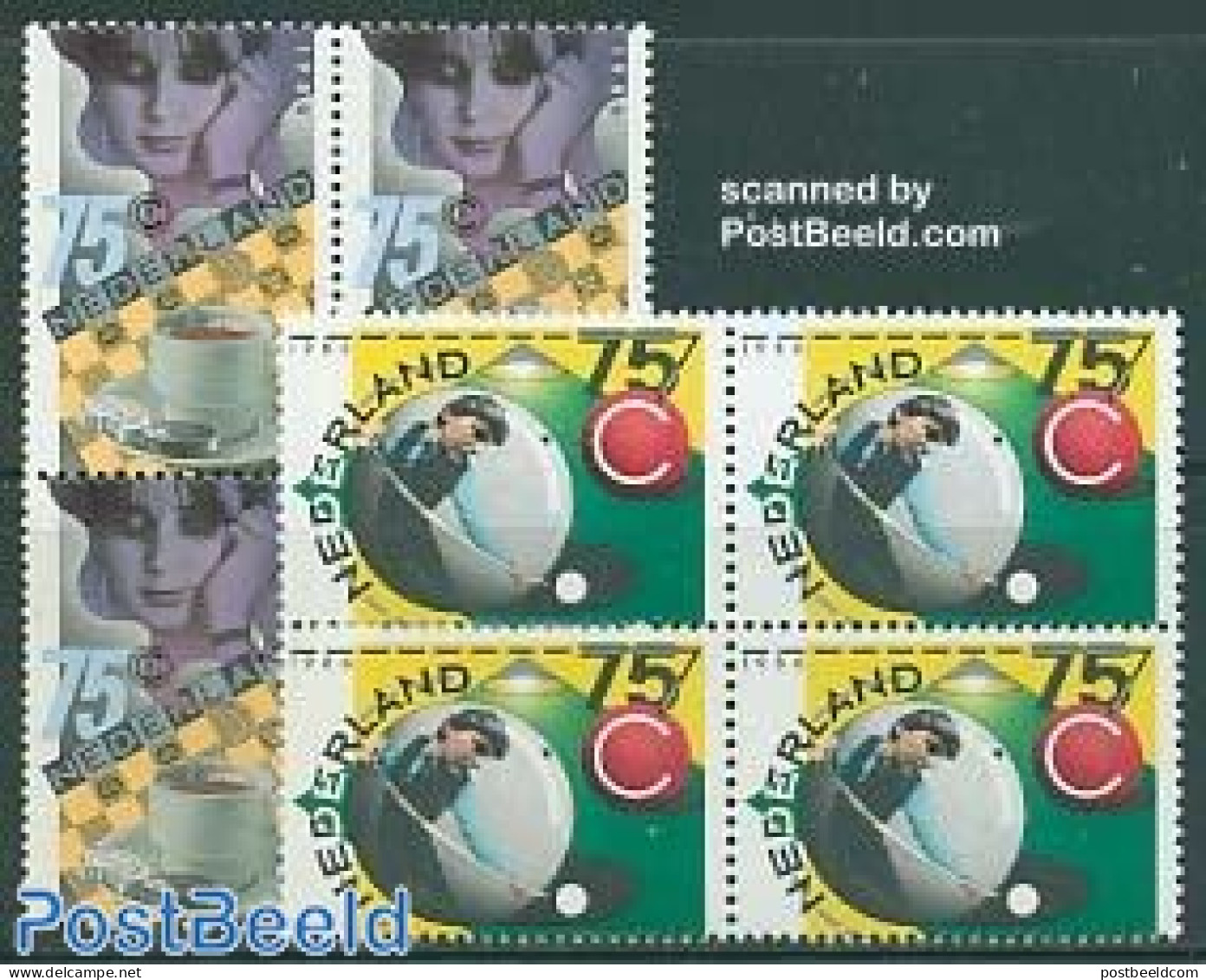 Netherlands 1986 Sports 2v Blocks Of 4 [+], Mint NH, Sport - Billiards - Sport (other And Mixed) - Nuevos