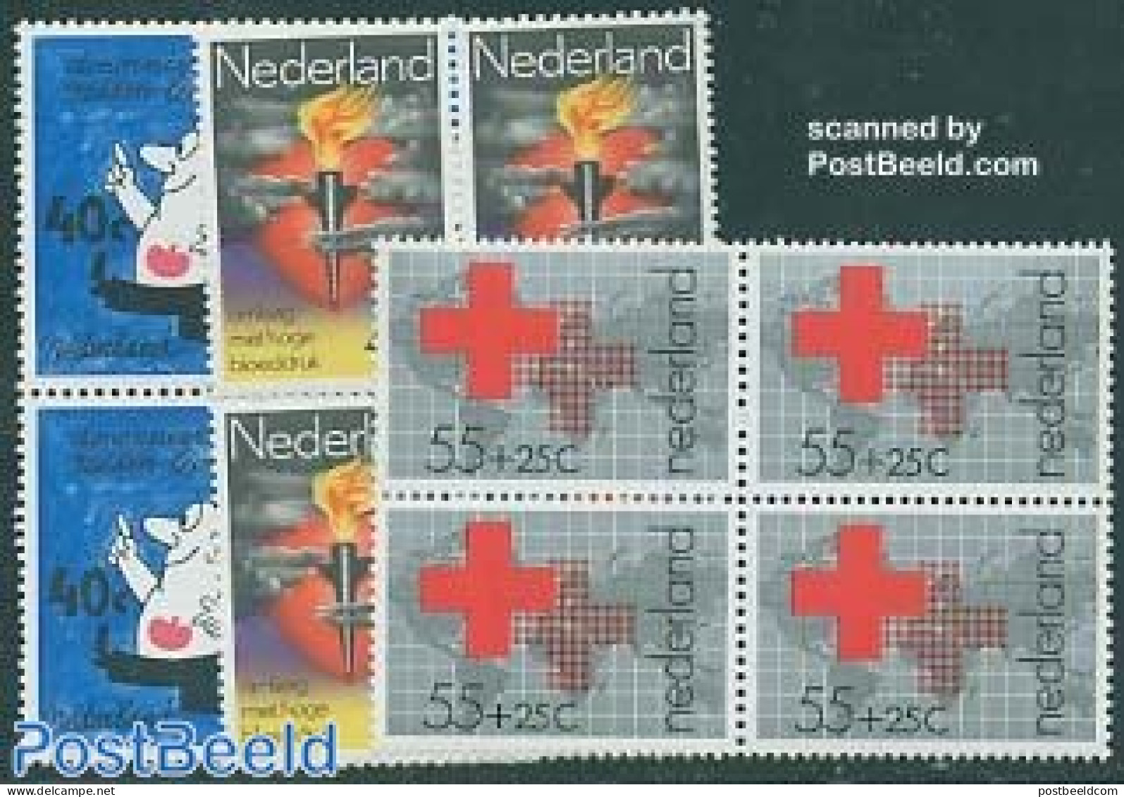 Netherlands 1978 Mixed Issue 3v Blocks Of 4 [+], Mint NH, Health - Health - Red Cross - Neufs