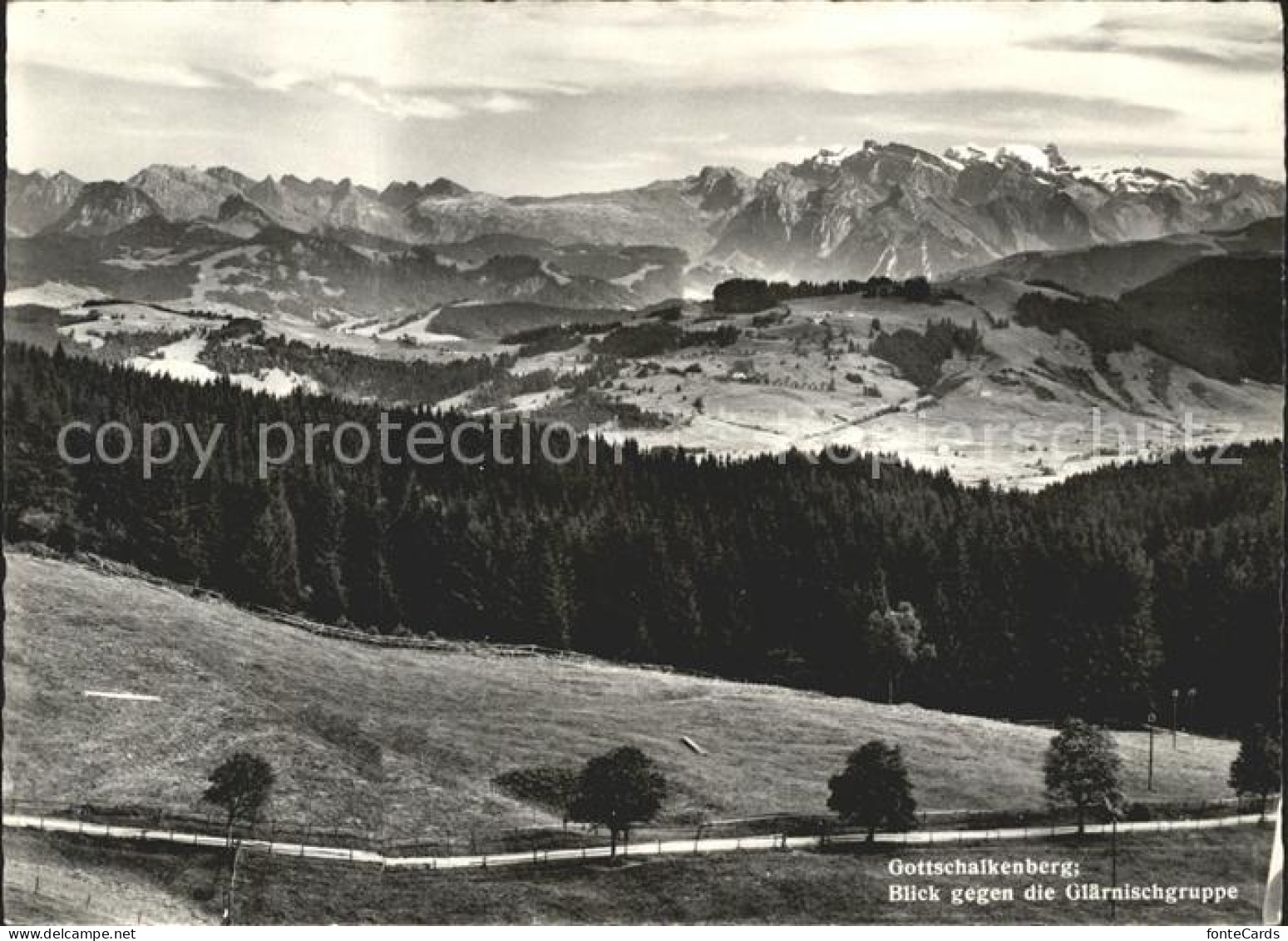 11631635 Oberaegeri Gottschalkenberg Panorama Blick Gegen Glaernischgruppe Obera - Sonstige & Ohne Zuordnung