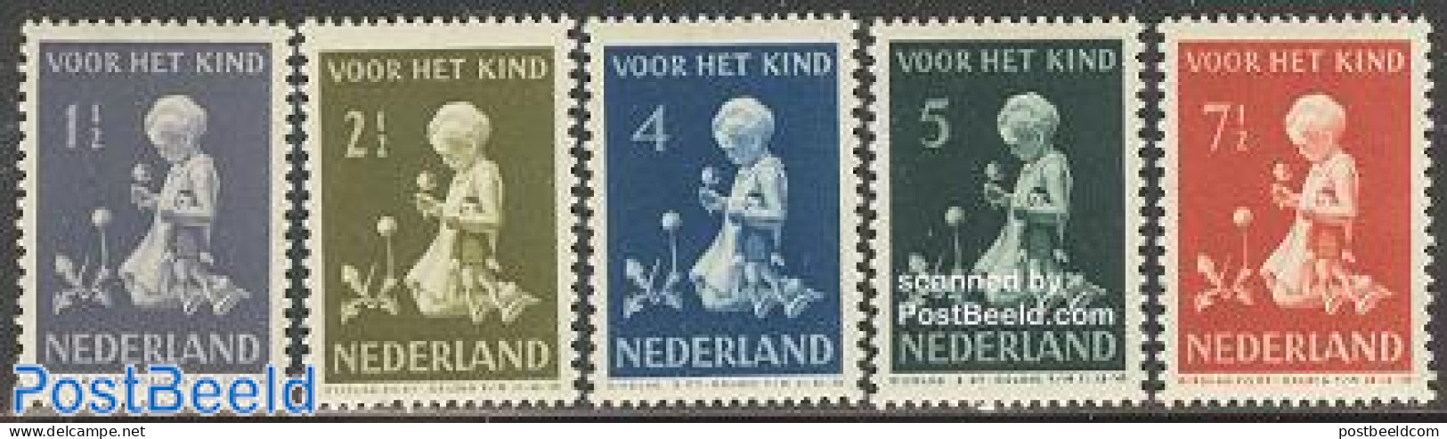 Netherlands 1940 Child Welfare 5v, Unused (hinged), Nature - Flowers & Plants - Ungebraucht