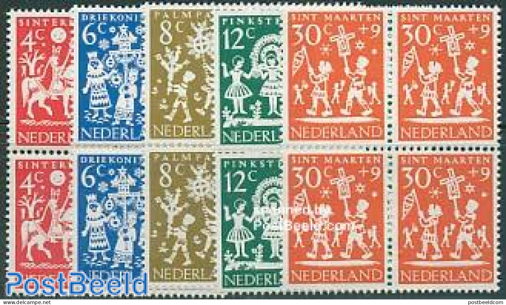 Netherlands 1961 Folklore 5v, Blocks Of 4 [+], Mint NH, Various - Folklore - Mills (Wind & Water) - Ungebraucht