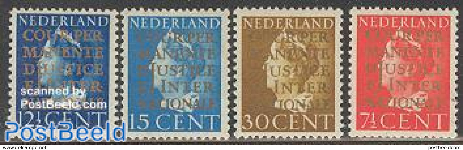 Netherlands 1940 Cour Internationale De Justice 4v, Mint NH - Servicios