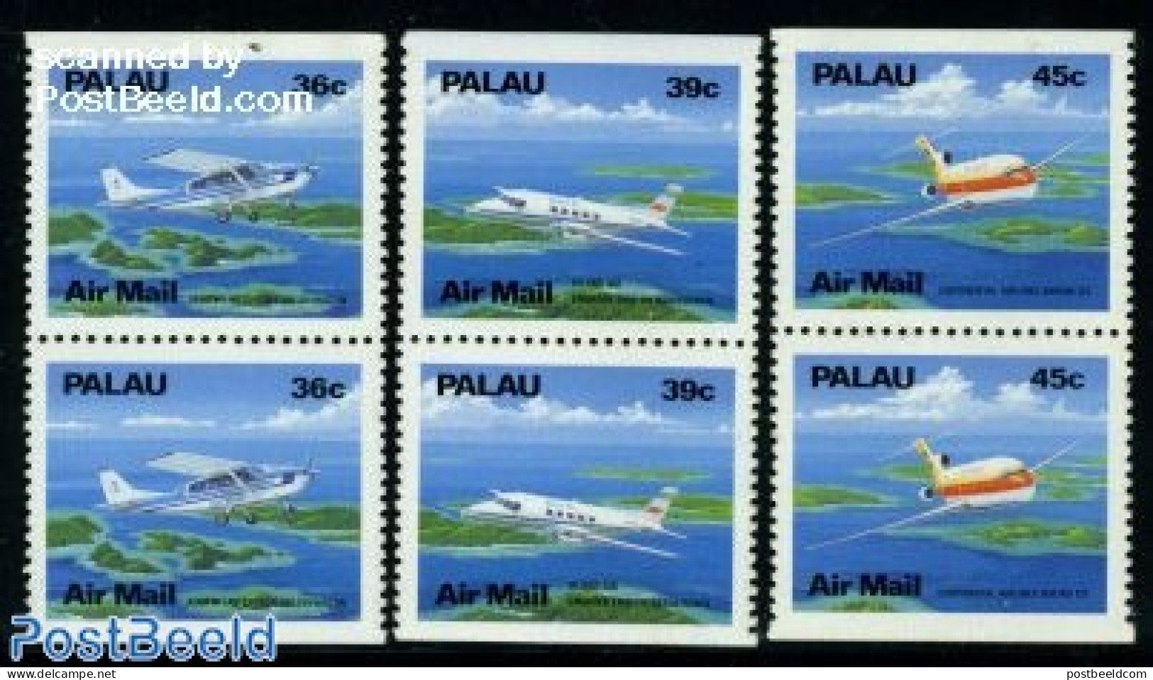 Palau 1989 Planes 6v (3x[:]) From Booklets, Mint NH, Transport - Aircraft & Aviation - Vliegtuigen