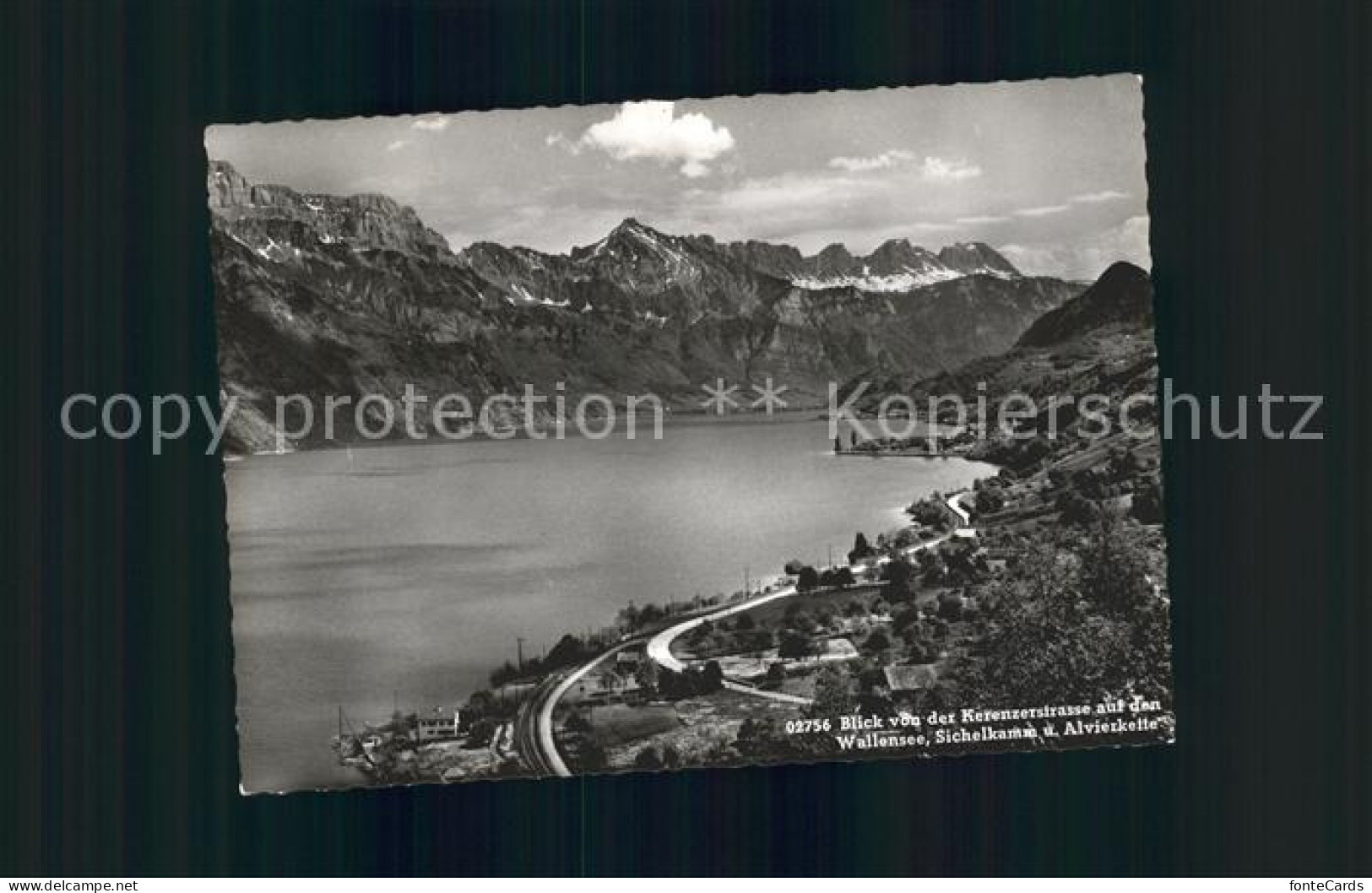 11631455 Filzbach Blick Von Der Kerenzerstrasse Auf Walensee Sichelkamm Und Alvi - Altri & Non Classificati