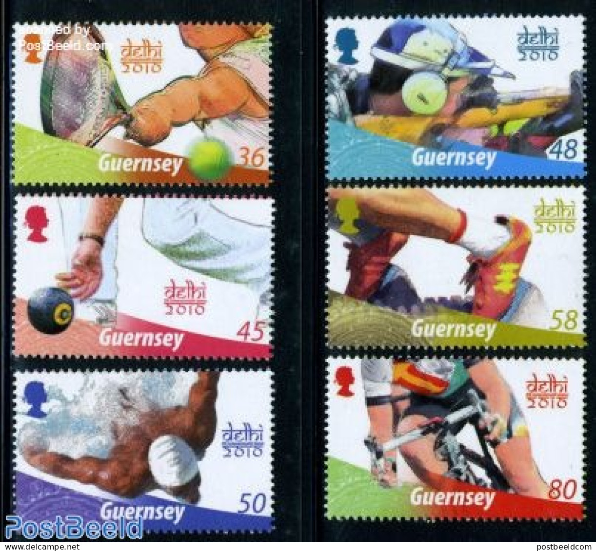 Guernsey 2010 Commonwealth Games 6v, Mint NH, Sport - Cycling - Shooting Sports - Sport (other And Mixed) - Swimming -.. - Ciclismo