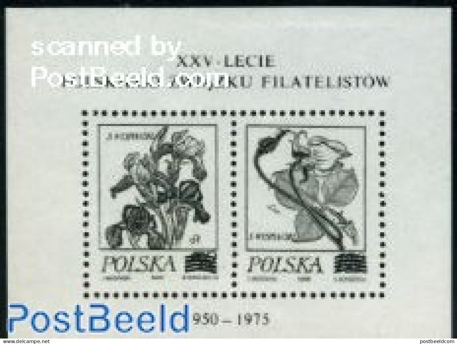 Poland 1974 Flowers, Blackprint S/s, Mint NH, Nature - Flowers & Plants - Nuevos