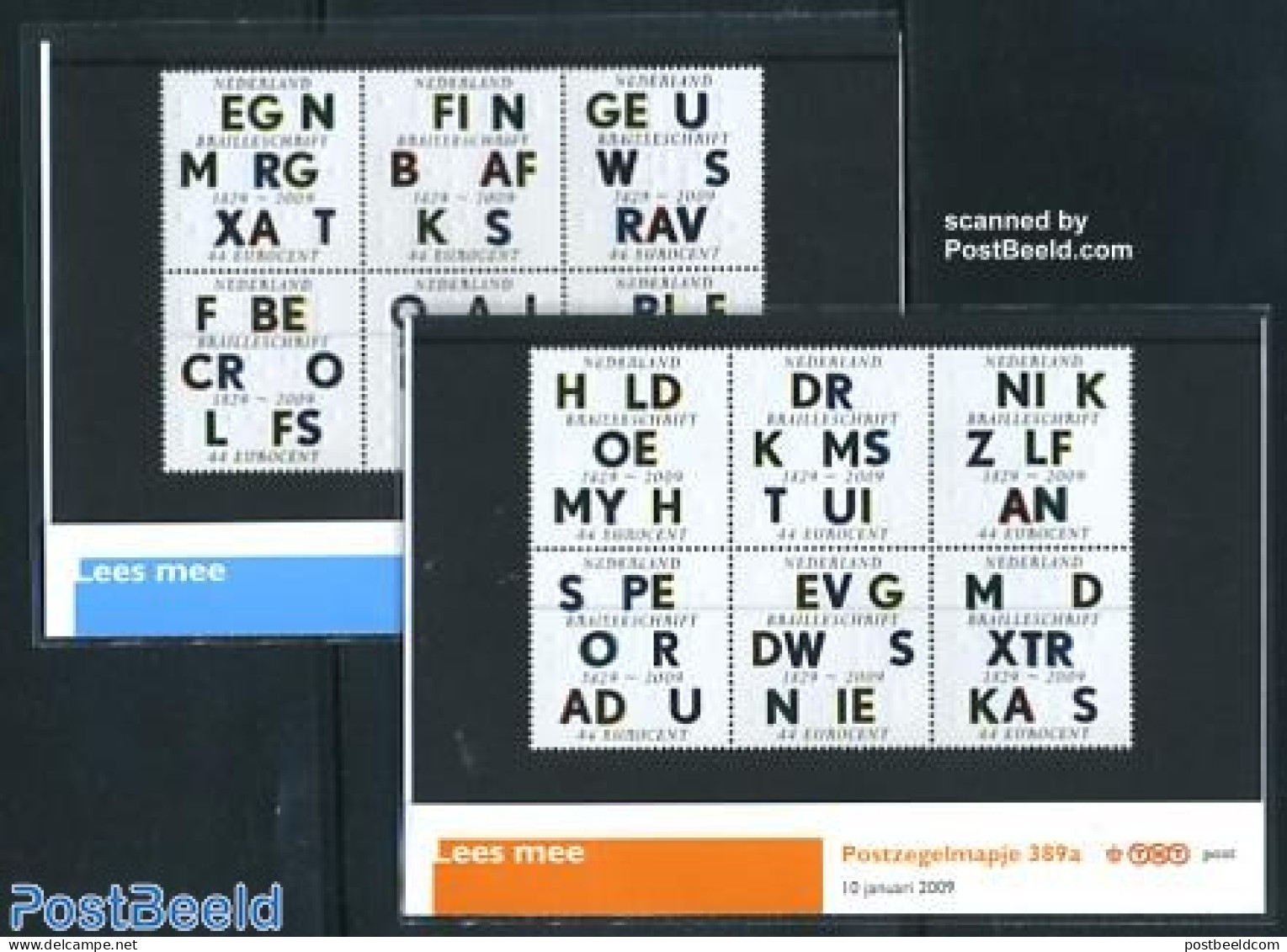 Netherlands 2009 Braille, Presentation Pack 389a+b, Mint NH, Health - Disabled Persons - Ungebraucht