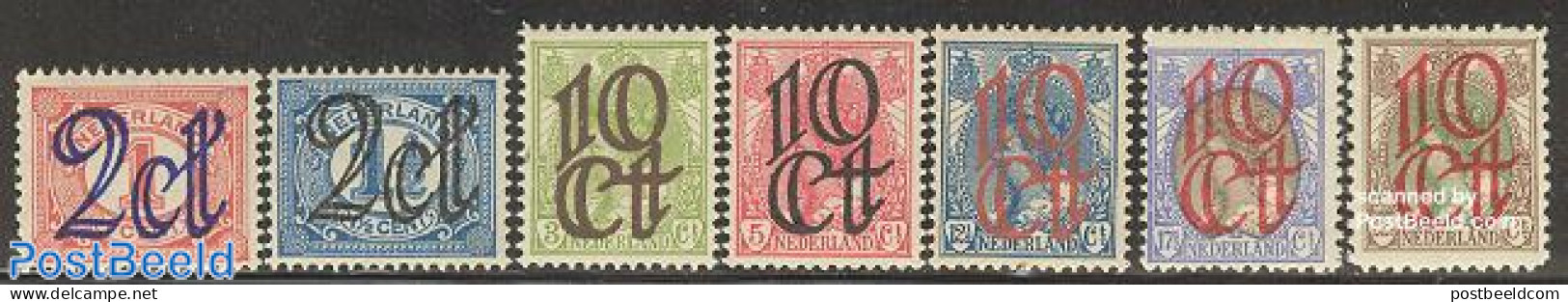 Netherlands 1923 Overprints 7v, Mint NH - Ungebraucht