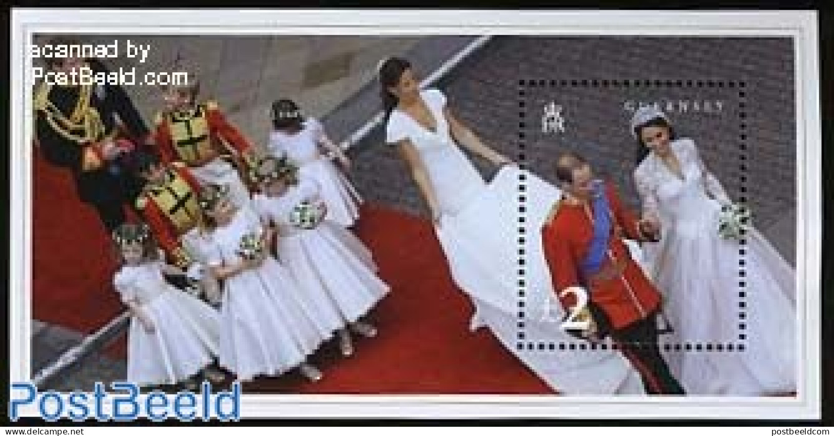 Guernsey 2011 Royal Wedding, William & Kate S/s, Mint NH, History - Kings & Queens (Royalty) - Familles Royales