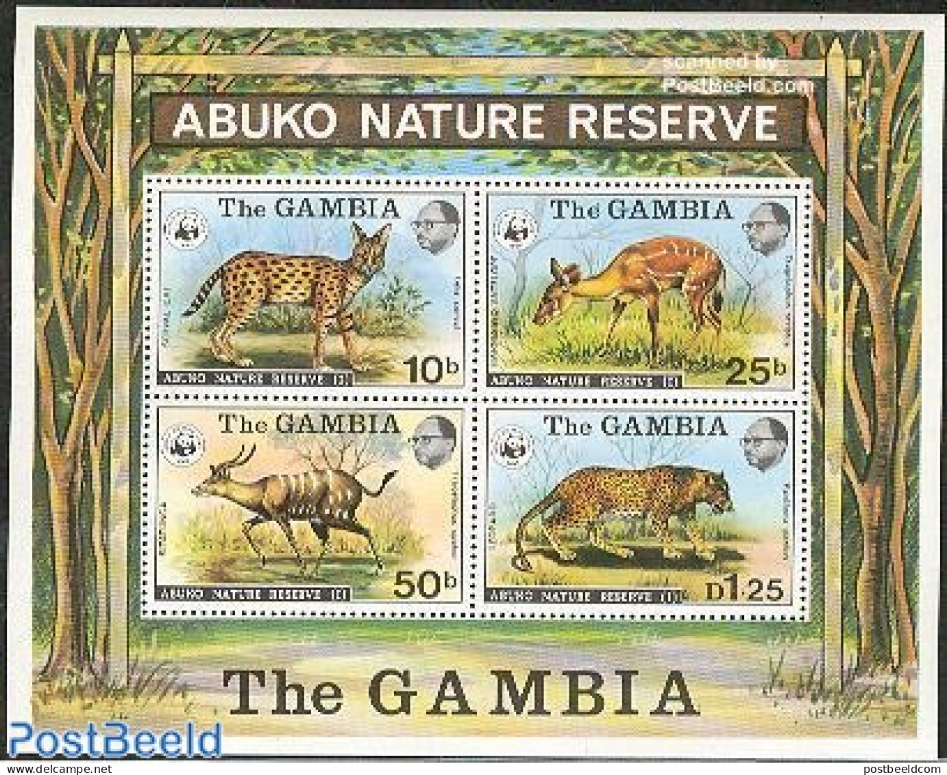 Gambia 1976 WWF, Abuko Park S/s, Mint NH, Nature - Animals (others & Mixed) - Cat Family - World Wildlife Fund (WWF) - Gambie (...-1964)