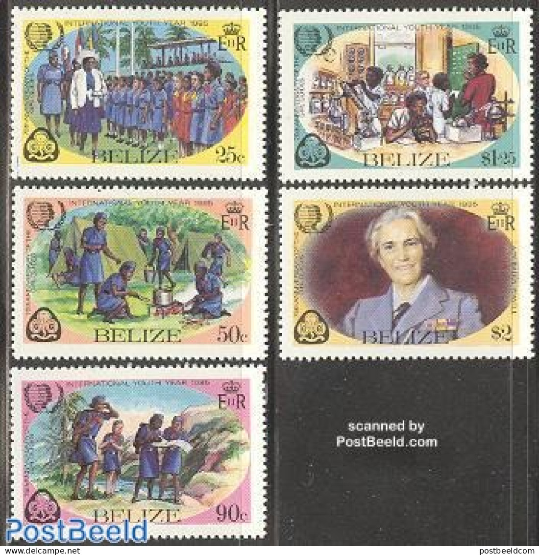 Belize/British Honduras 1985 Int. Youth Year 5v, Mint NH, Science - Sport - Various - Chemistry & Chemists - Scouting .. - Chimie