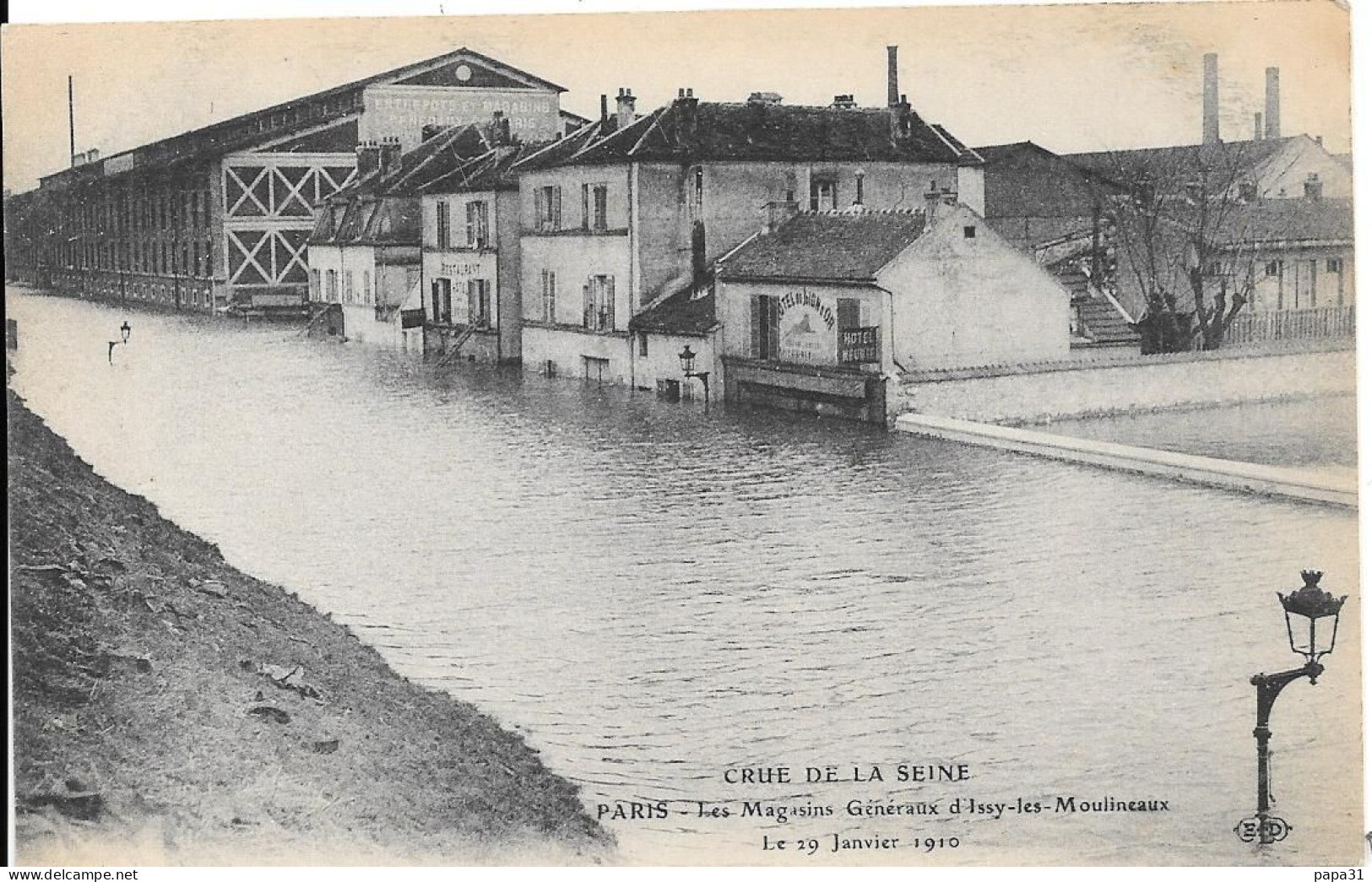CRUE DE LA SEINE - PARIS - Les Magasins Généraux D'Issy  Les Moulineaux  - Le 29 Janvier 1910 - Villeneuve Saint Georges