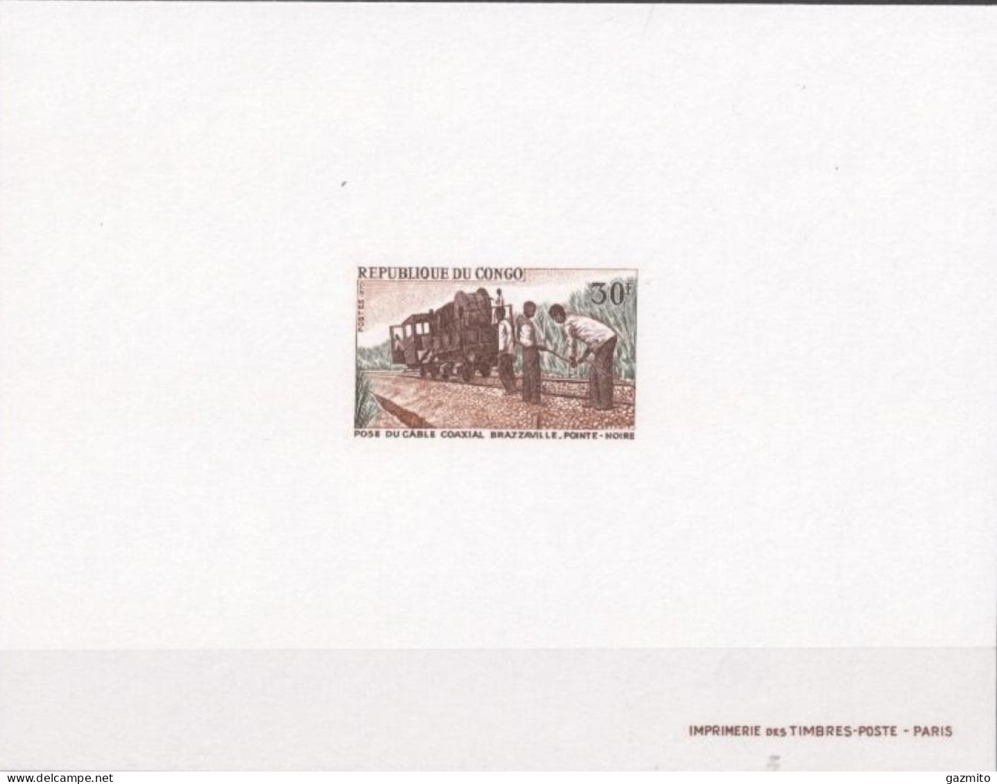 Congo Brazaville 1970, Railway, Block COLOUR PROOFS - Neufs