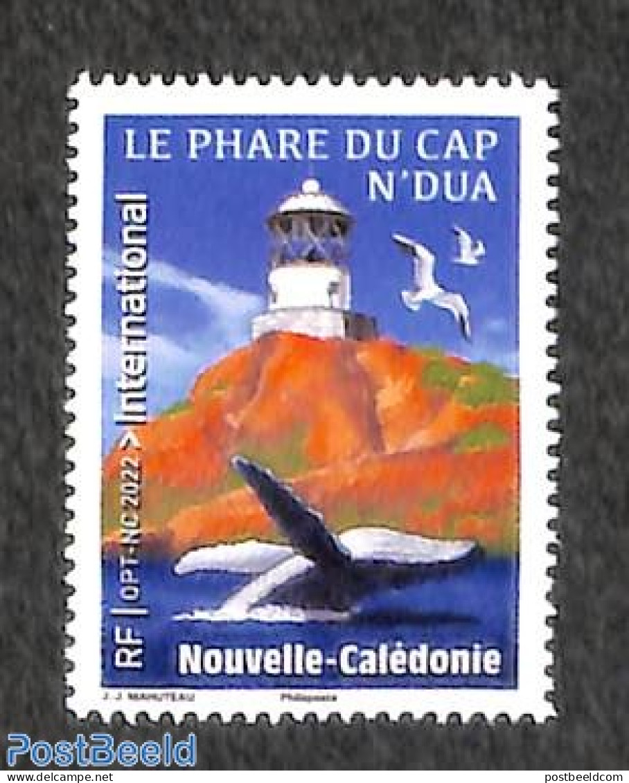 New Caledonia 2022 Cap N'Dua Lighthouse 1v, Mint NH, Nature - Various - Birds - Sea Mammals - Lighthouses & Safety At .. - Nuevos