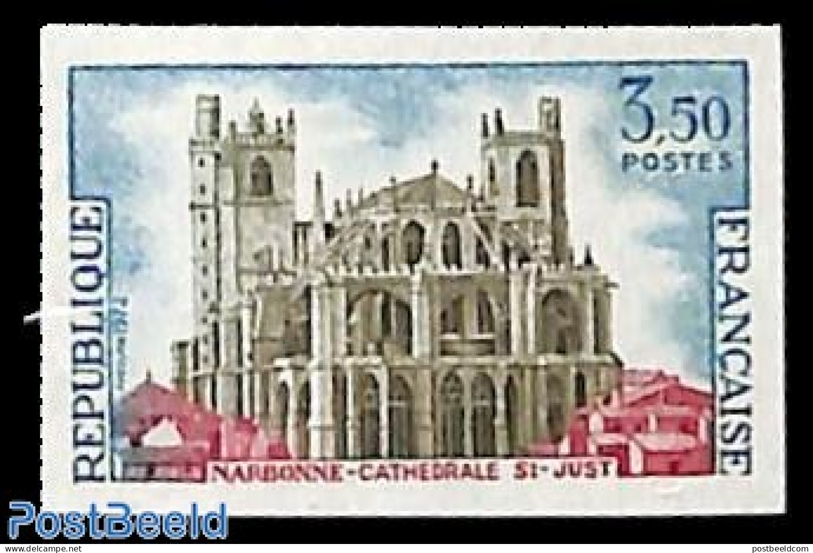 France 1972 Narbonne 1v, Imperforated, Mint NH, Religion - Churches, Temples, Mosques, Synagogues - Neufs
