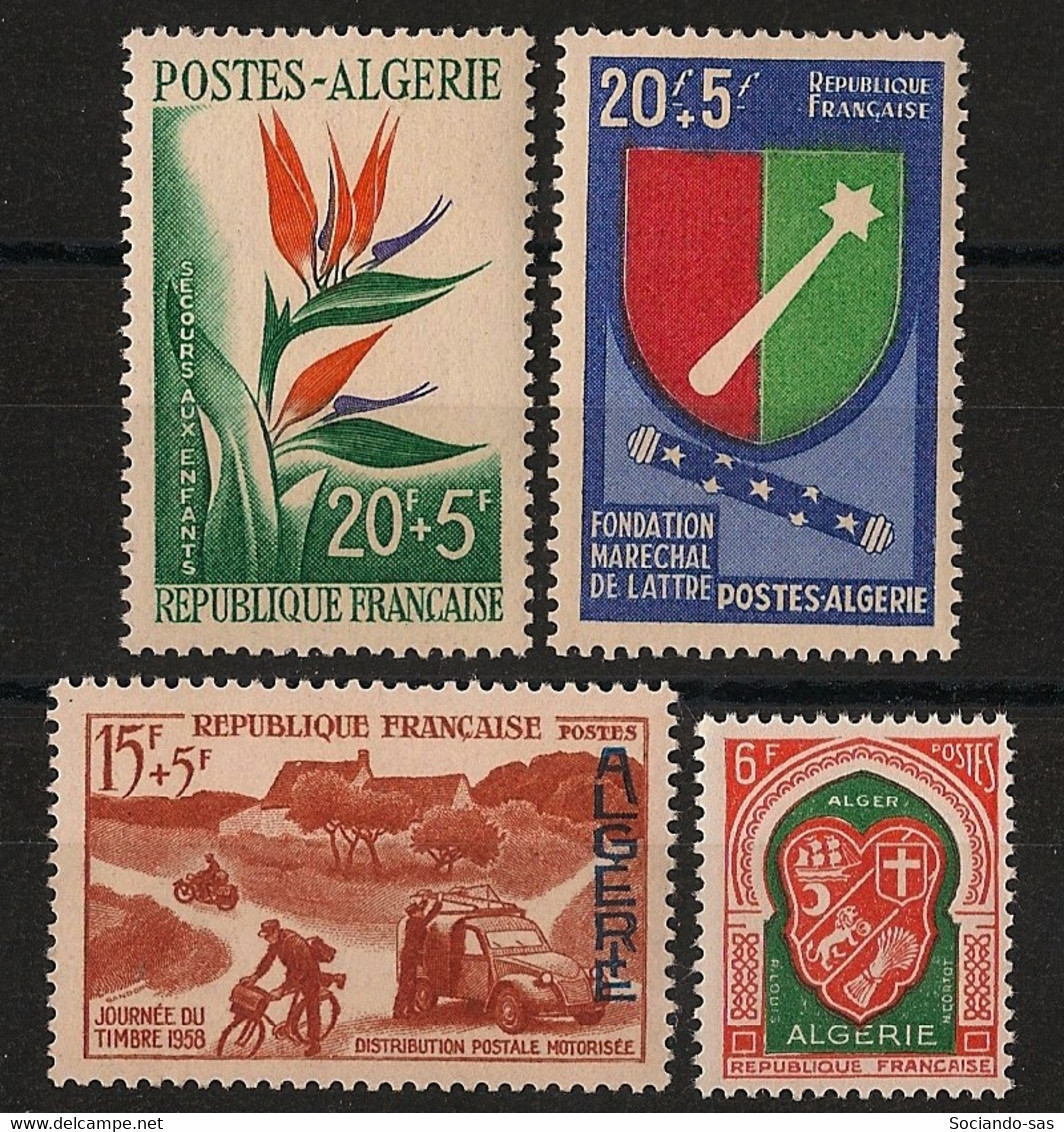 ALGERIE - Année Complète 1958 - N°YT. 350 à 353 - Complet - 4 Valeurs - Neuf Luxe ** / MNH / Postfrisch - Años Completos