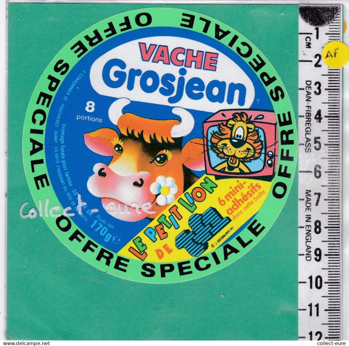 C1297 FROMAGE FONDU VACHE GROJEAN 8 PORTIONS  LE PETIT LION 170 Gr TF1 - Formaggio