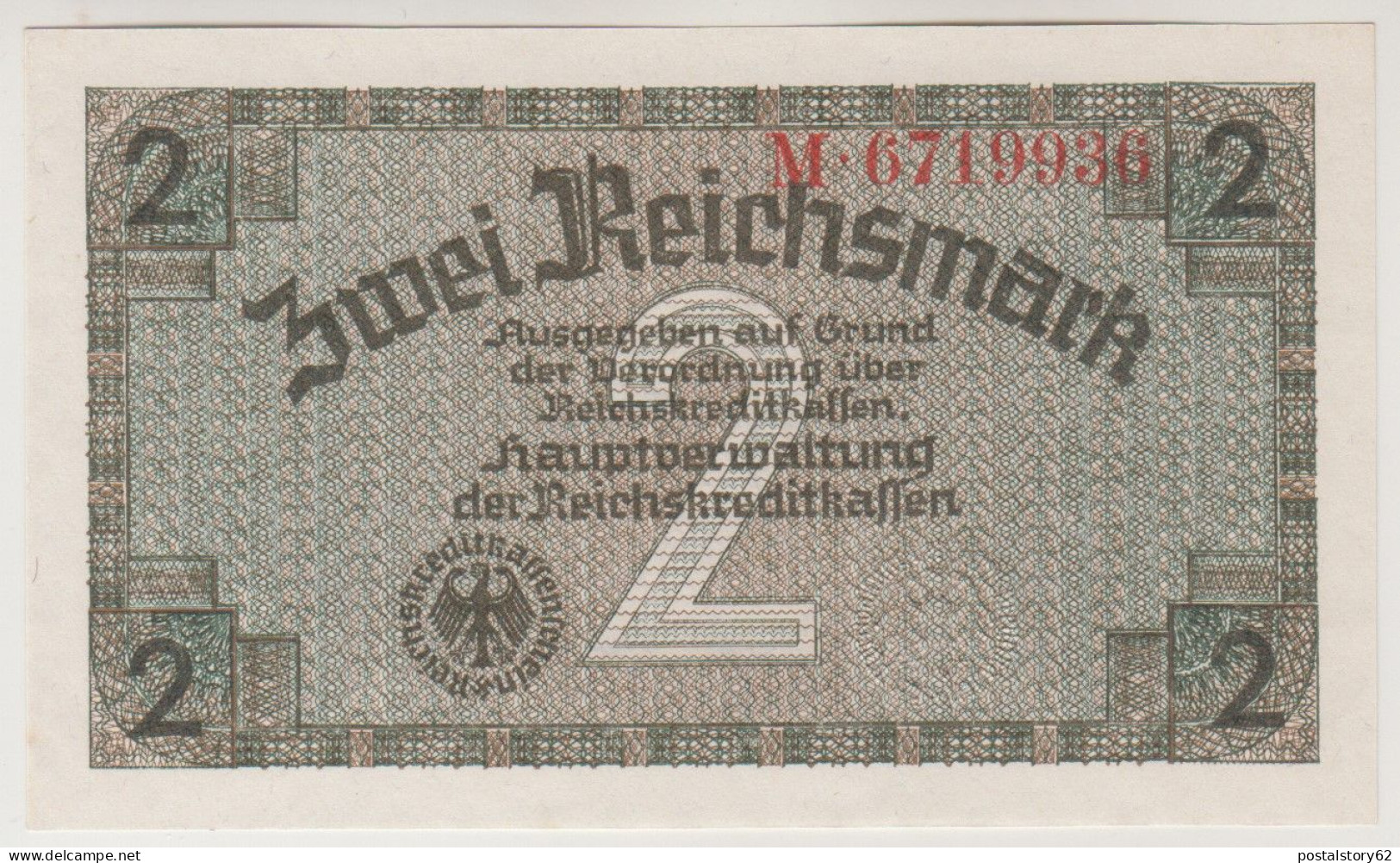 Germania, Banconota D'Occupazione - 2 Reichsmark 1943 FDS - Other & Unclassified