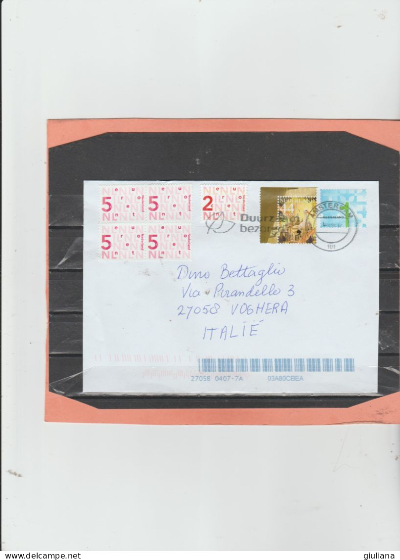 Olanda 2024 - Busta X L'Italia Affrancata Con 7 Stamps - Lettres & Documents