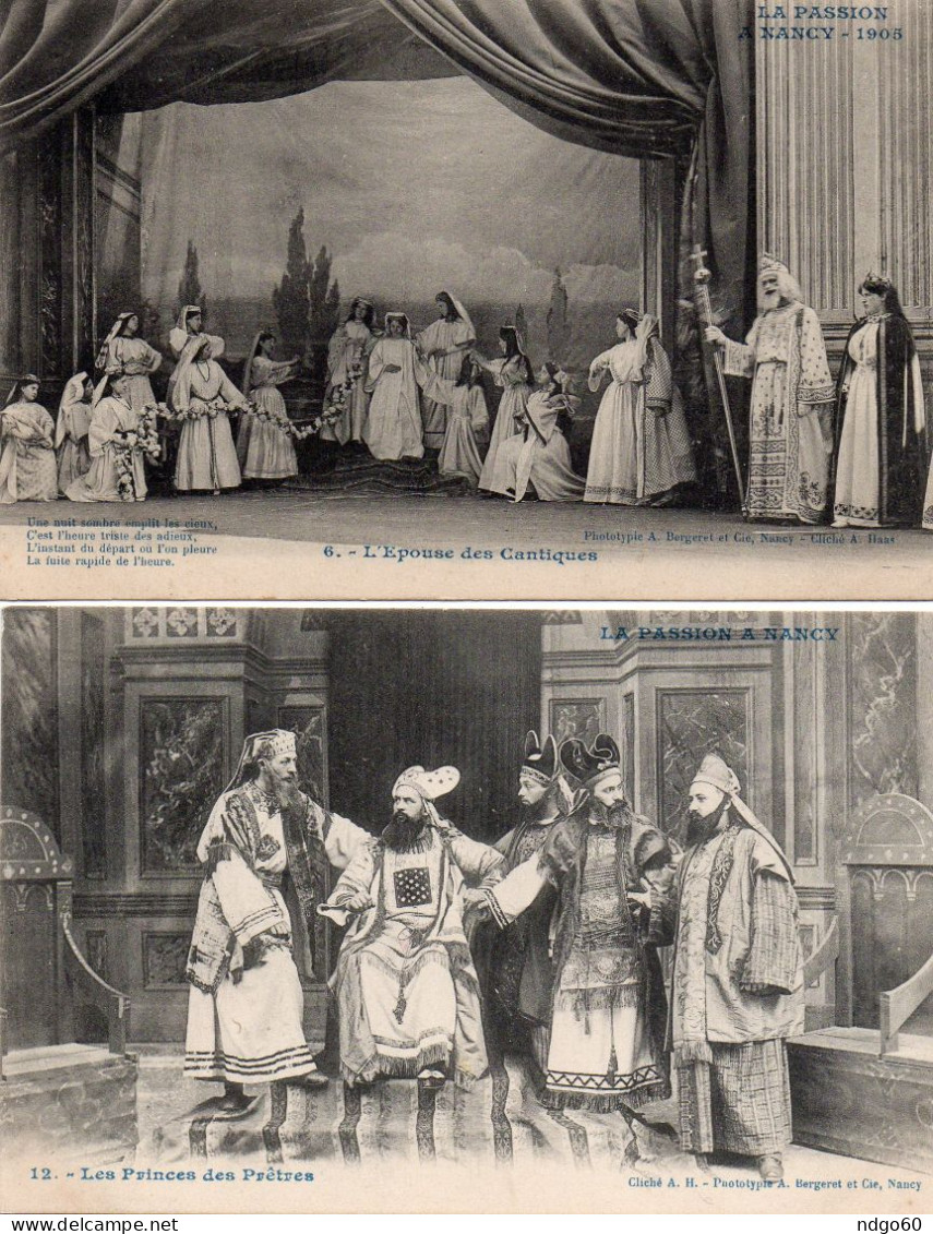 La Passion à Nancy 1905 - 2 CPA " L'épouse Des Cantiques " & "les Princes Des Prêtres " - Theater