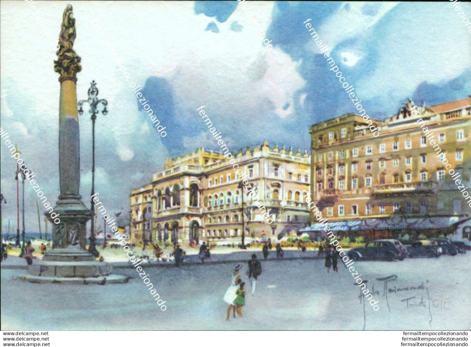 Bi473 Cartolina Trieste Citta' Piazza Unita' Raimondi - Trieste (Triest)