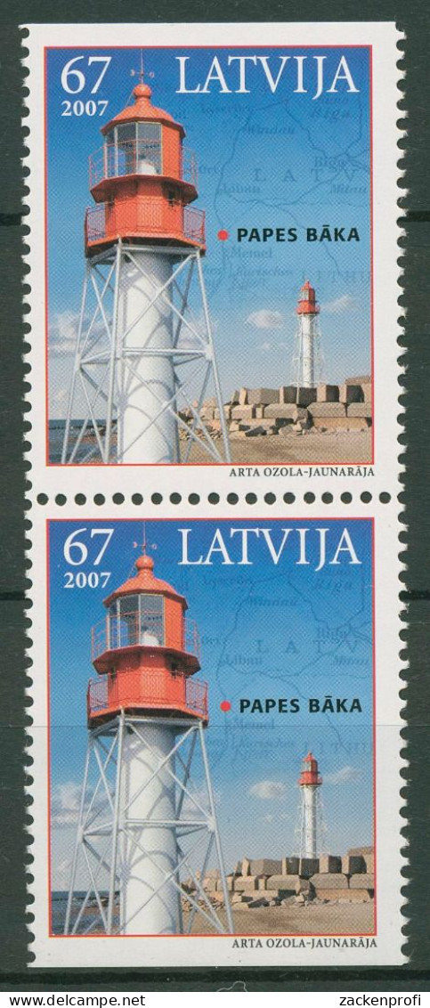 Lettland 2007 Bauwerke Leuchtturm Papenhof 699 Do/Du Paar Postfrisch - Lettland