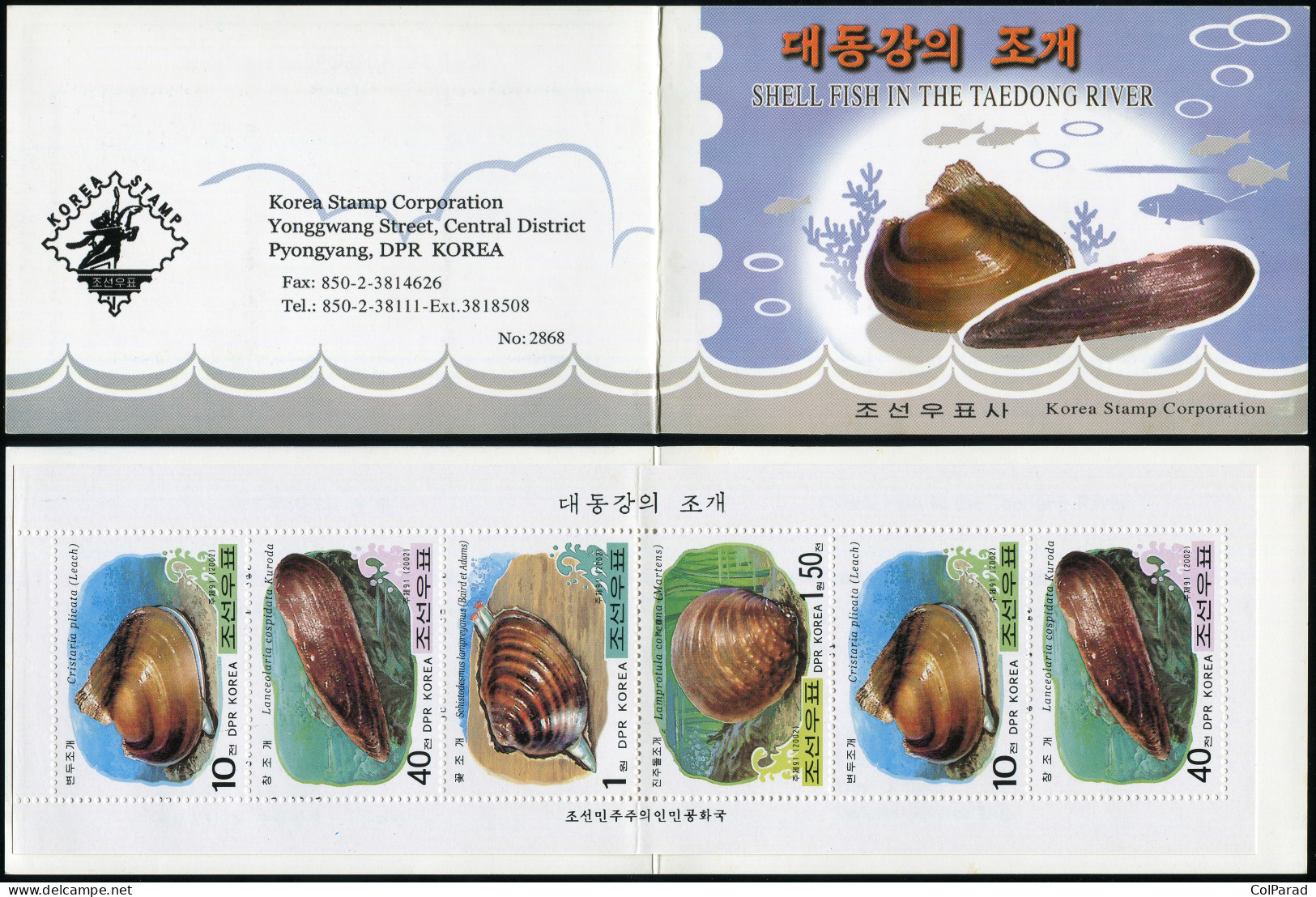 NORTH KOREA - 2002 -  STAMPPACK MNH ** - Mussels - Corée Du Nord