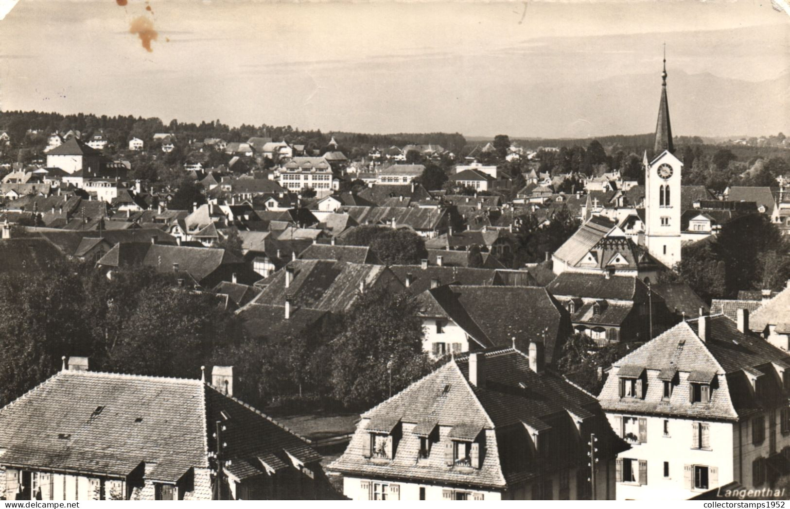 LANGENTHAL, BERN, ARCHITECTURE, TOWER WITH CLOCK, CHURCH, SWITZERLAND, POSTCARD - Langenthal