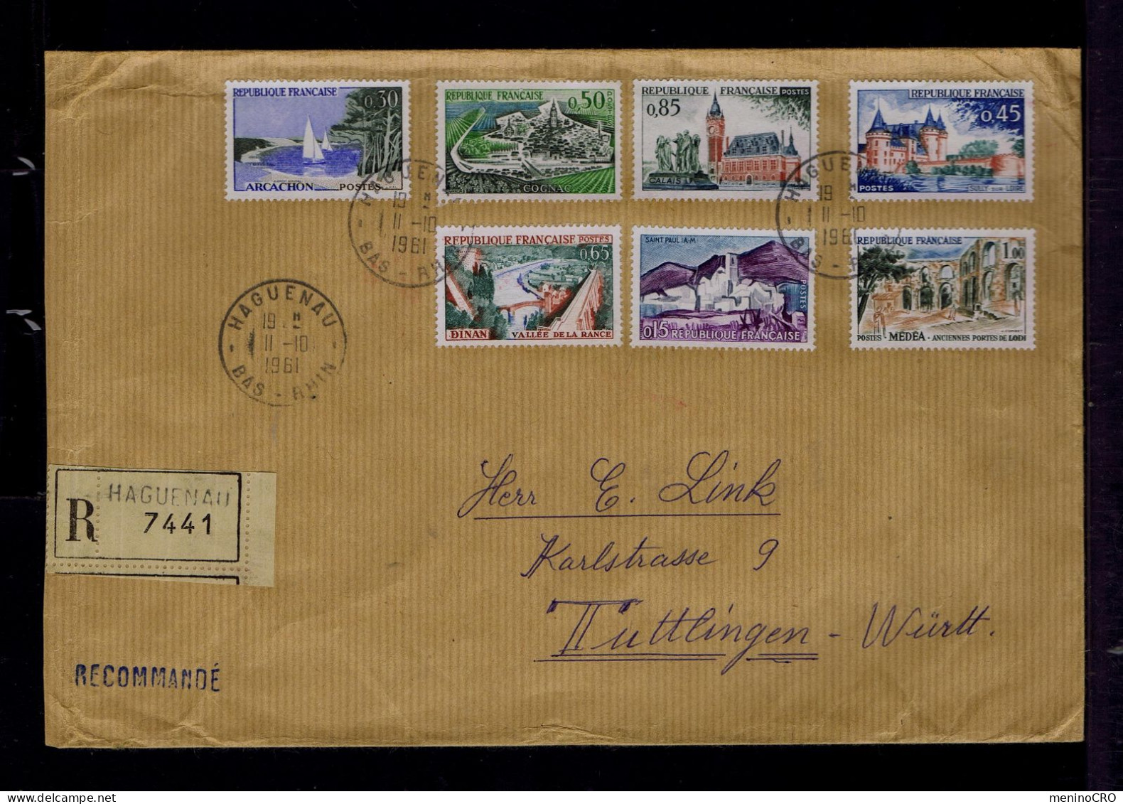 Gc8582 FRANCE  Mailed 1961 Hagenau »Tuttlingen - Other & Unclassified