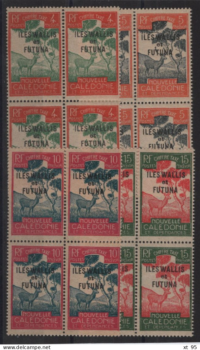 Wallis Et Futuna - Taxe - N°12 à 15 En Blocs De 4 ** Neufs Sans Charniere - Cote 17€ - Timbres-taxe