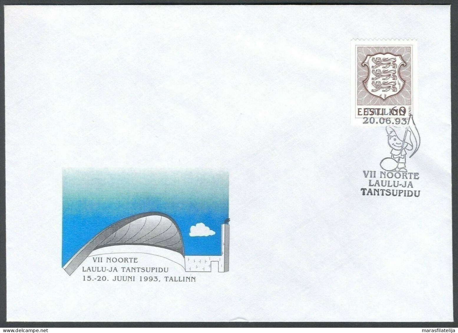 Estonia 1993, Music Festival, Special Postmark & Cover - Estonie