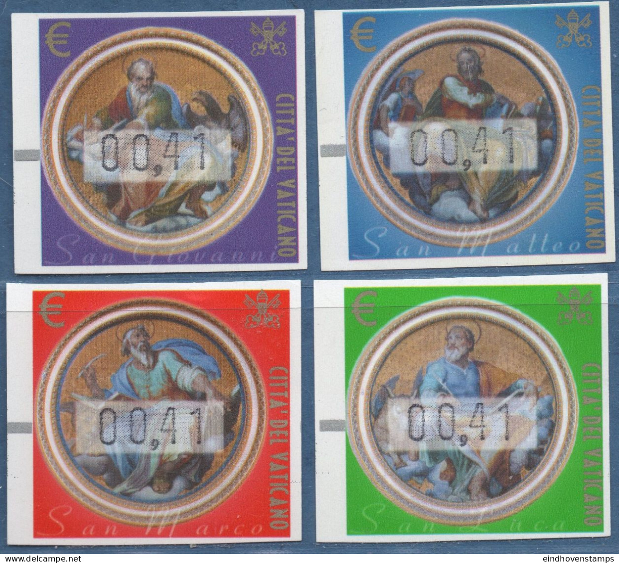 Vatican 2002 ATM-stamps 4 Values - Fluorescent MNH - Maschinenstempel (EMA)