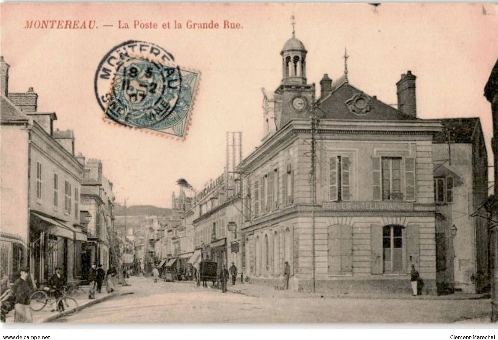 MONTEREAU: La Poste Et La Grande Rue - Très Bon état - Montereau