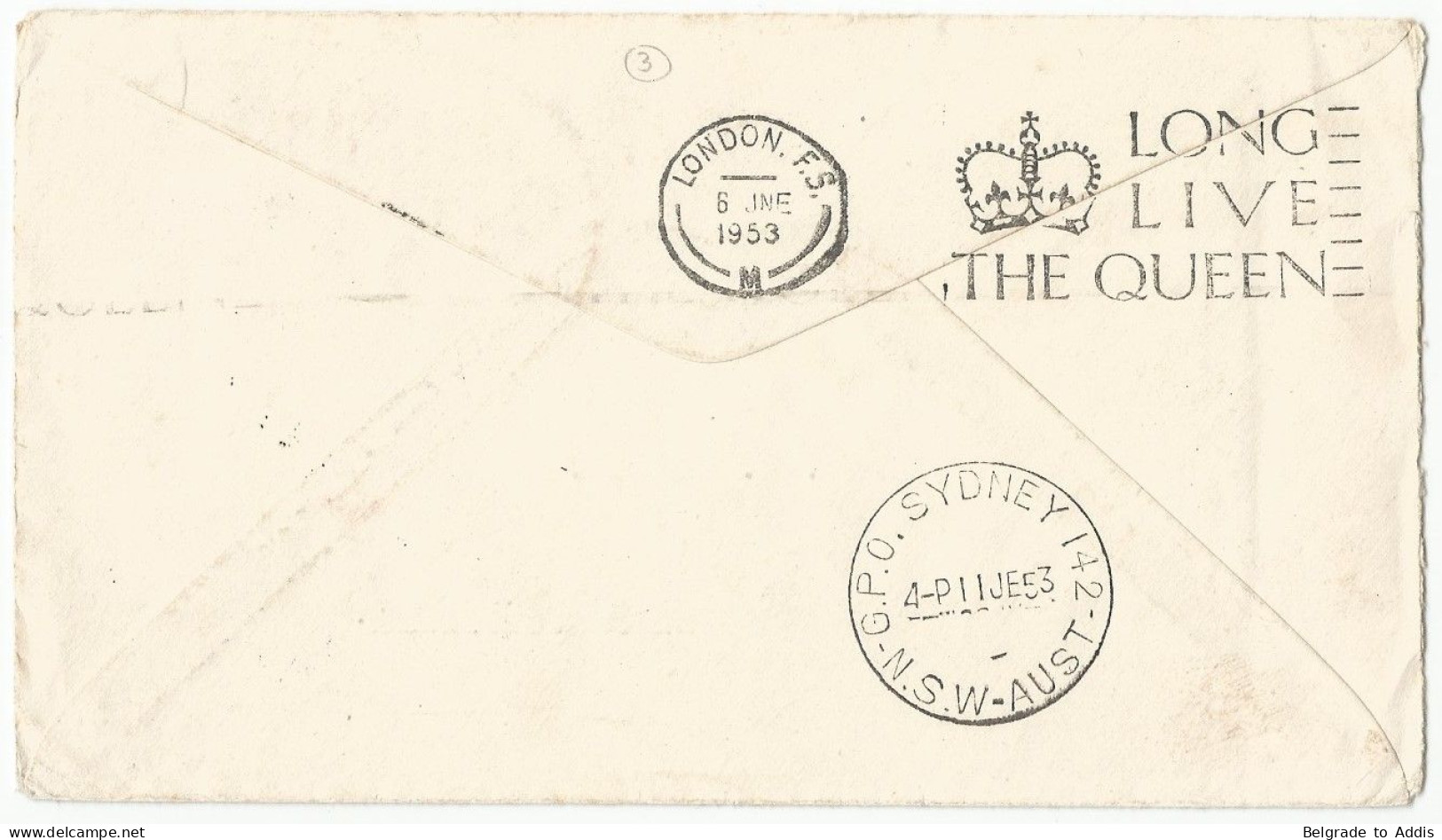 Australia Great Britain Scott #261 (2) On Cover Coronation Day Air Mail Flight 1953 Qantas - Covers & Documents