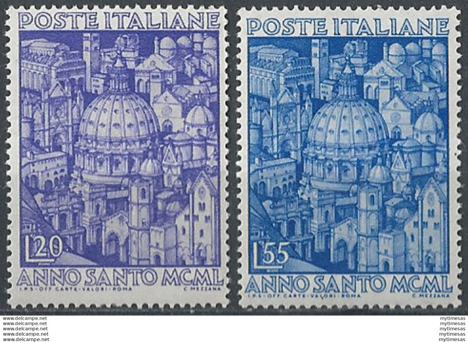 1950 Italia Anno Santo 2v. MNH Sass N. 620/21 - 1946-60: Mint/hinged