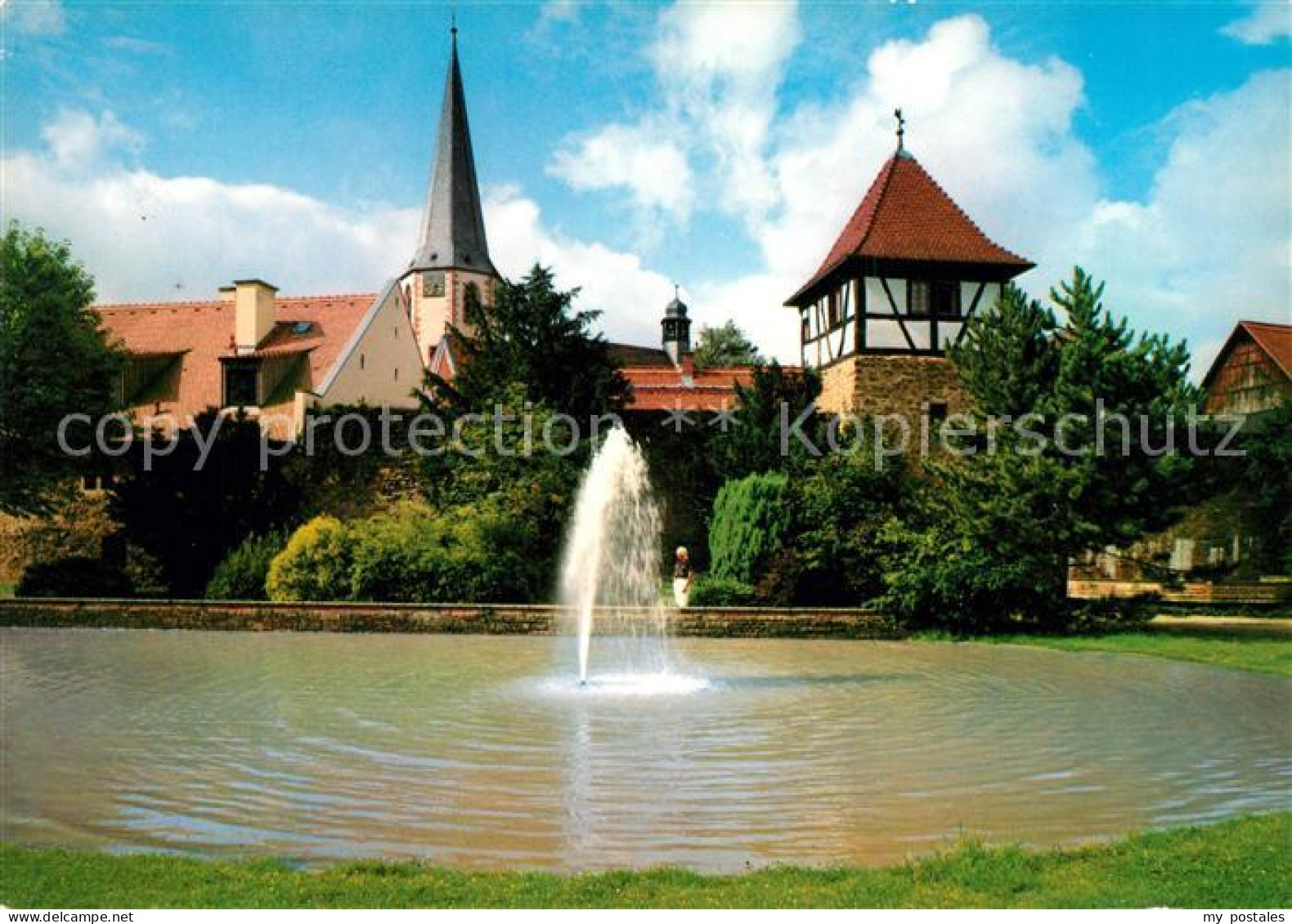 73063822 Michelstadt Stadtpark Spitzer Turm Und Stadtkirche Michelstadt - Michelstadt