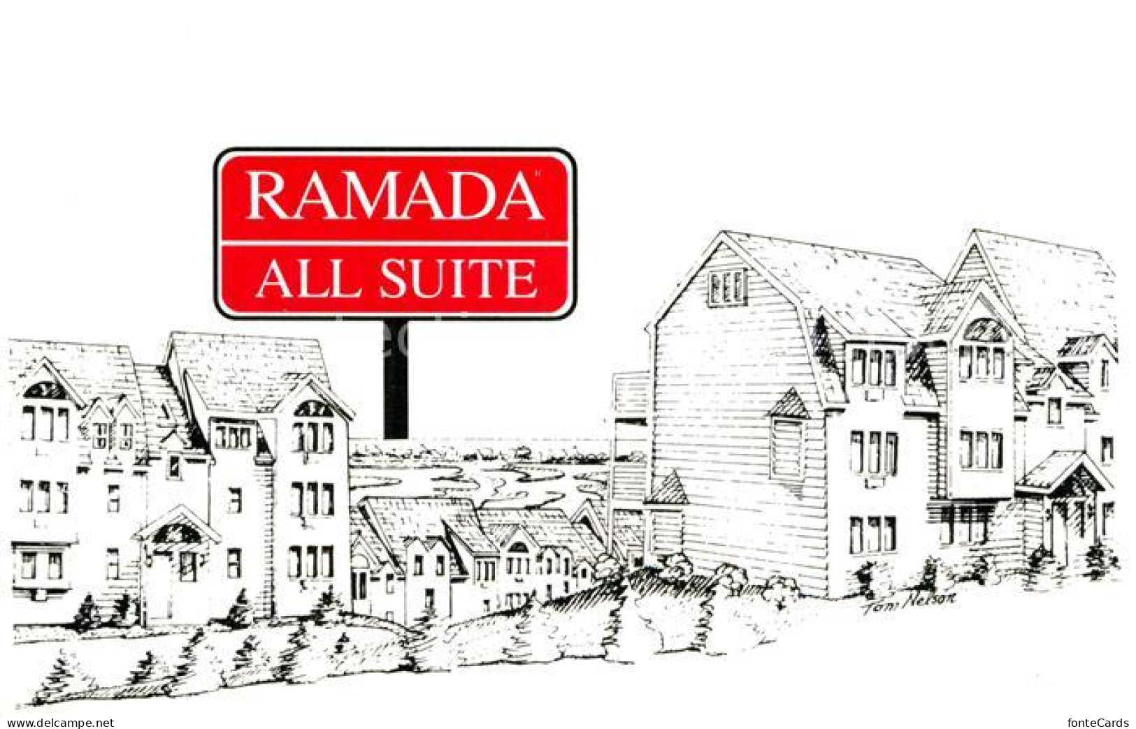 72978015 Wells_Maine Ramada All Suite Illustration Zeichnung Kuenstlerkarte - Other & Unclassified