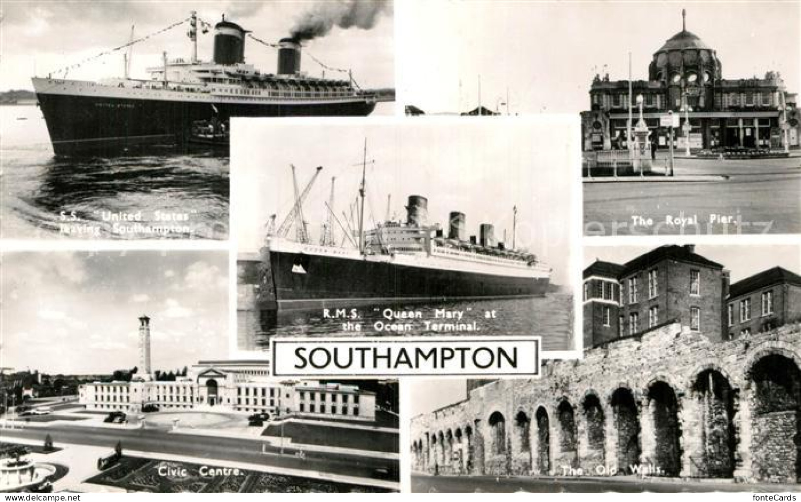 72962073 Southhampton R.M.S. Queen Mary Royal-Pier Civic-Center Old Walls - Other & Unclassified