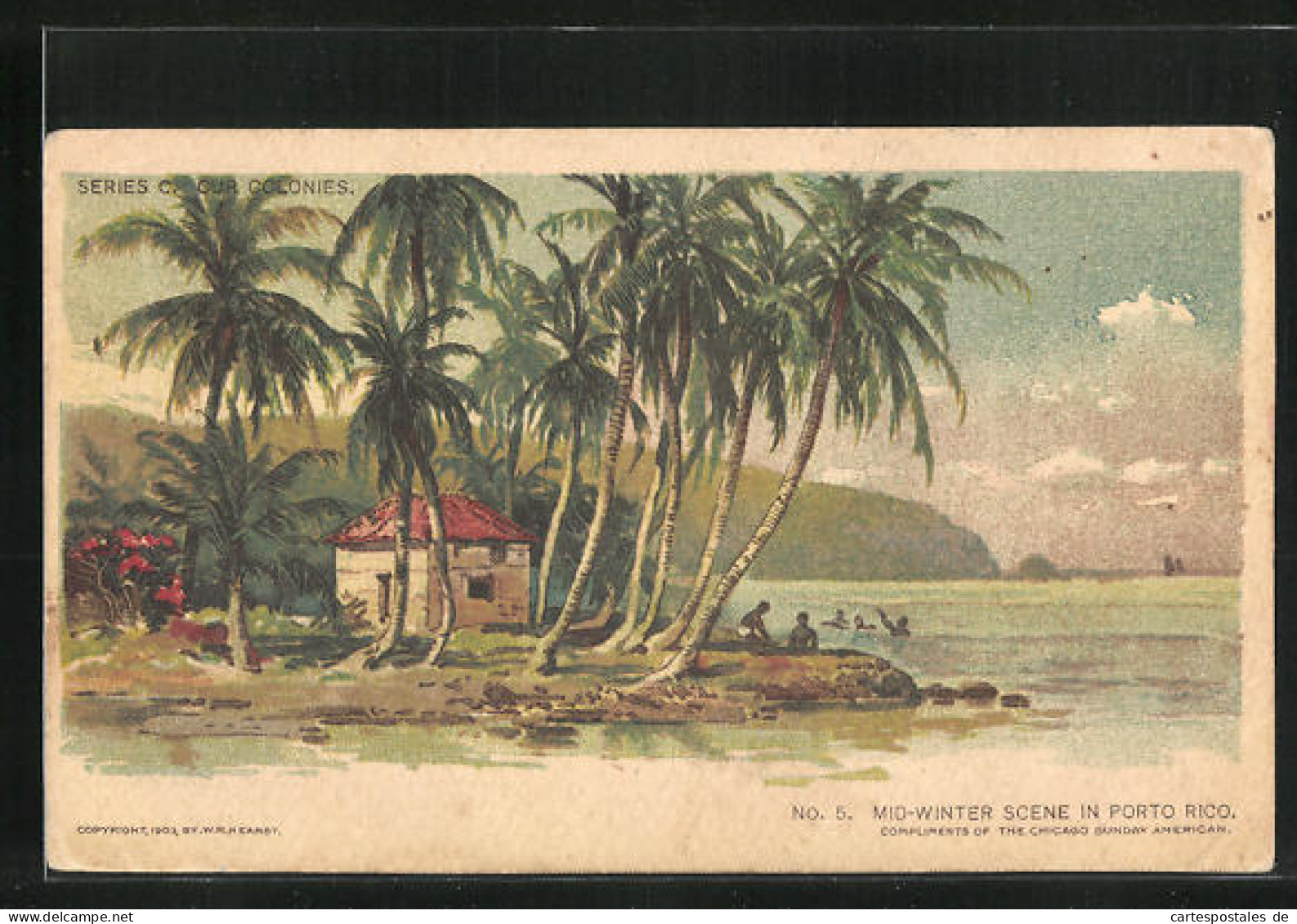 Lithographie Puerto Rico, Mid-Winter Scene  - Other & Unclassified