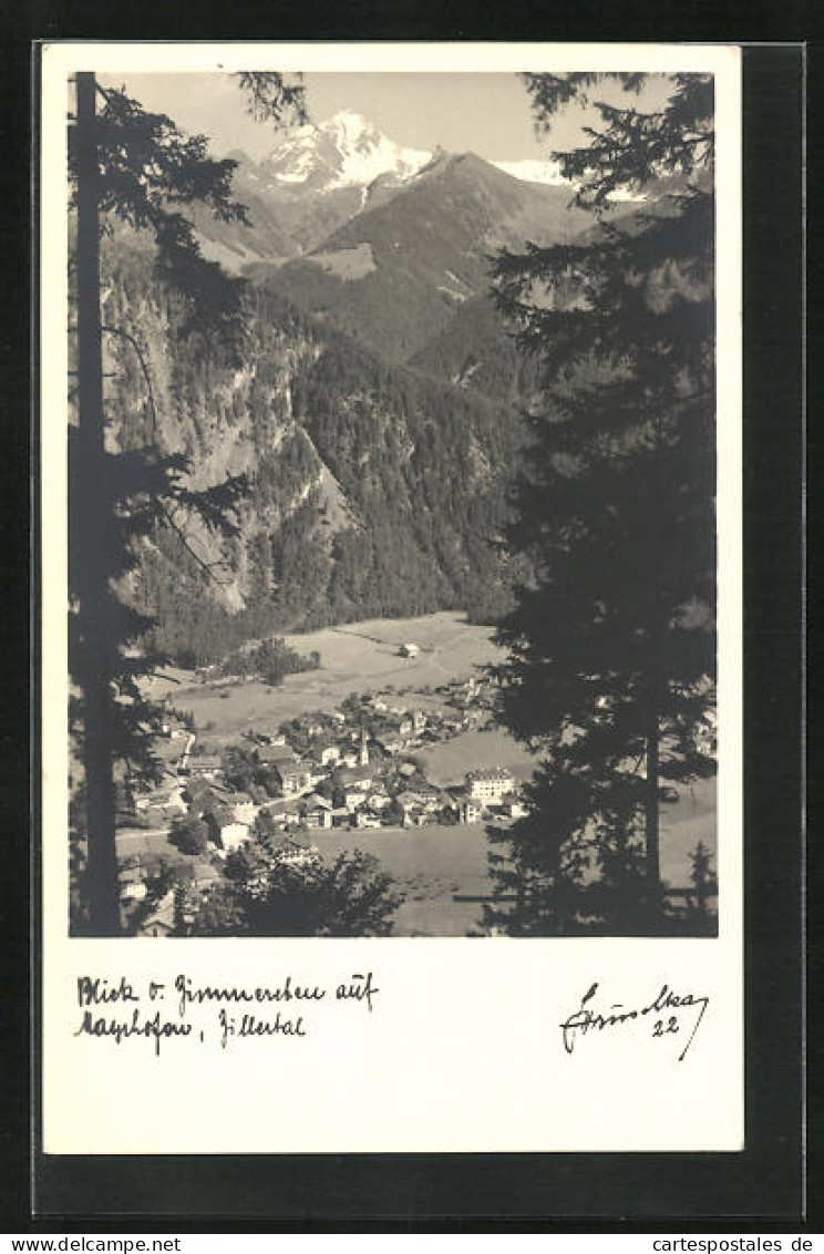 Foto-AK Hans Hruschka Nr. 22: Mayrhofen, Blick vom Zimmereben auf den Ort, Zillertal 